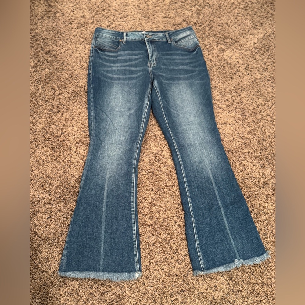 KanCan Distressed Blue Flare Jeans